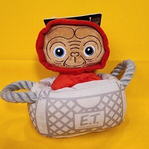 E.T. Basket Plush Dog Cat Toy Squeaks Extra Terrestrial Steven Spielberg E.T NEW